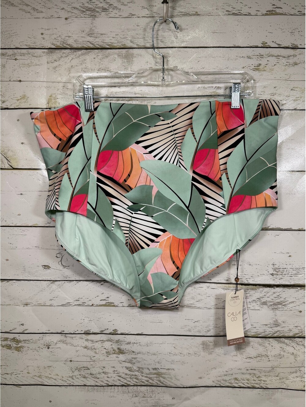Calia Sleek Sculpt Swim Bottom Desert Flora Agave Leaf NWT Size 2X